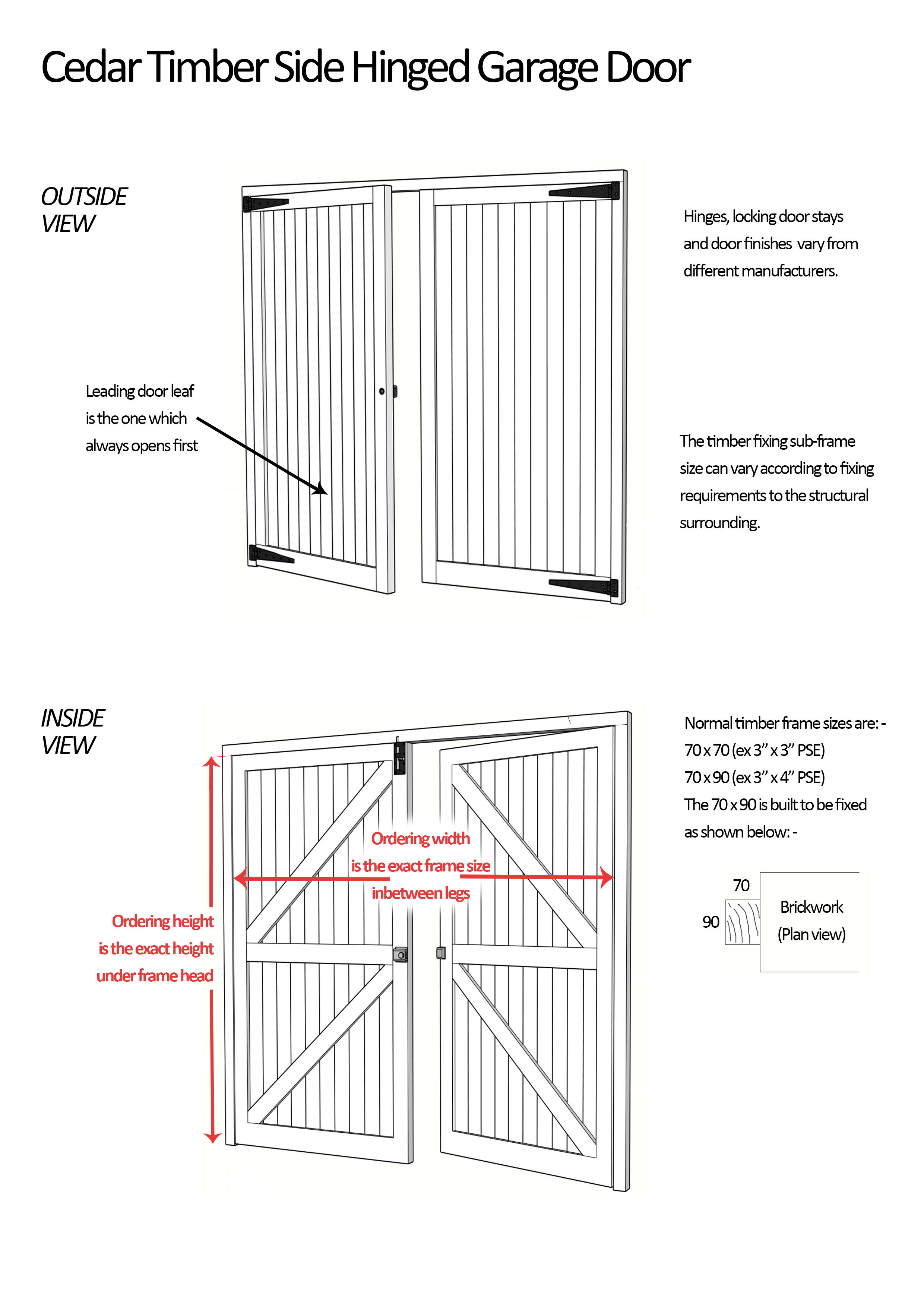 Middleton Cedar Timber Side Hinged Garage Doors Buy Side Hinged